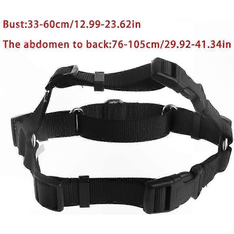 Harnais et Collier Chien Tactique Réglable en Nylon Renforcé, Lourd avec Anneau en Métal D-Ring pour Éducation et Dressage, Noir (1/5)