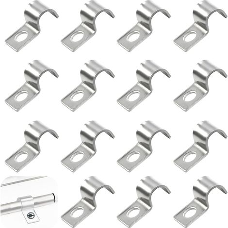 APEX Lot de 50 colliers de serrage en U pour tubes, colliers de câble en acier inoxydable, 8 mm (1/5)
