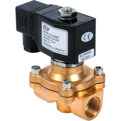 Electrovanne bronze eau air fioul 1/2'' NF action directe