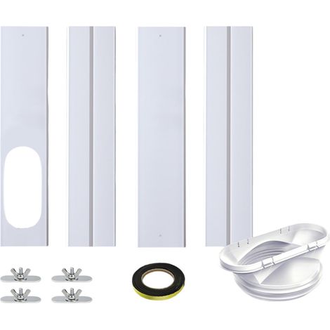Joint de fenêtre coulissante pour climatiseur mobile – Tuyau d'échappement 15 cm – Longueur réglable jusqu'à 152,4 cm – Économie d'énergie