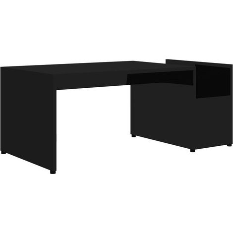 Table basse bois noir Tessia 90cm (1/3)