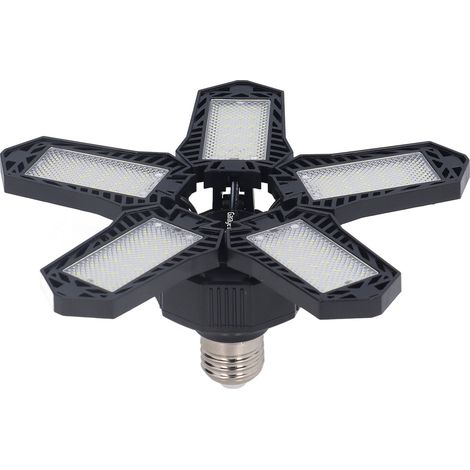 Plafonnier LED pliable pour garage/atelier, culot E27, 20 W, 1500 lm, 5 feuilles, 85-265 V (1/5)