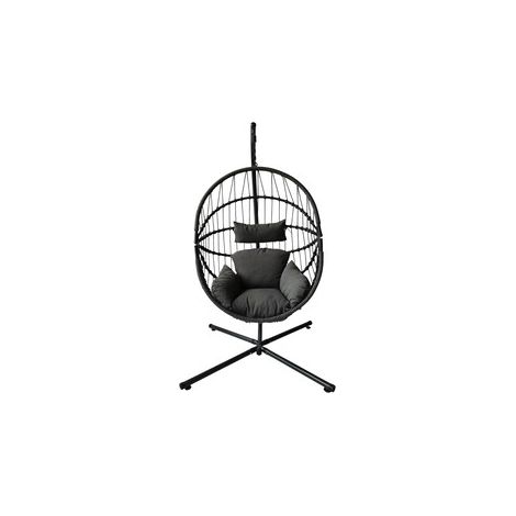 POLTRONA SOSPESA SEDIA A DONDOLO IN POLIRATTAN 108xh192 cm "AURA" DESIGN OVETTO