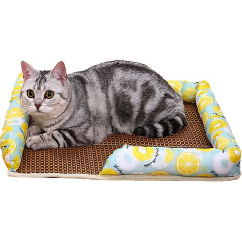 1 panier pour animaux de compagnie, rectangulaire, lavable à la main, antidérapant, respirant, rafraîchissant, adapté chiens et chats (1/5)