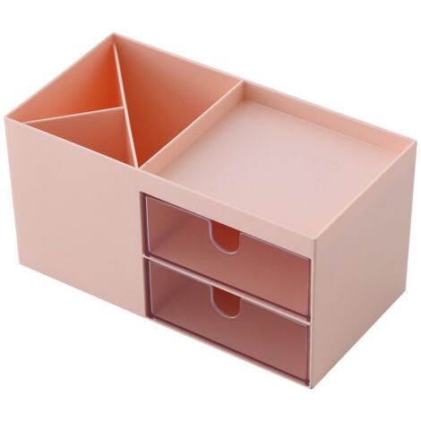 BUNTHAUS Boîte de Rangement de Papeterie de Bijoux de tiroirs d'organisateur de Maquillage de Bureau(Rose corail) (1/5)