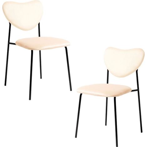 Packs Sillas Comedor - Pack 2 Sillas Cora Black Terciopelo - Beige (1/5)