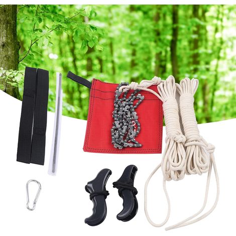 48 Zoll Hand-Kettensäge Outdoor Sägekette Zugsäge Astsäge Baumsä + Seil Outdoor Survival zum Sägen von Ästen und kleinen Bäumen (1/5)