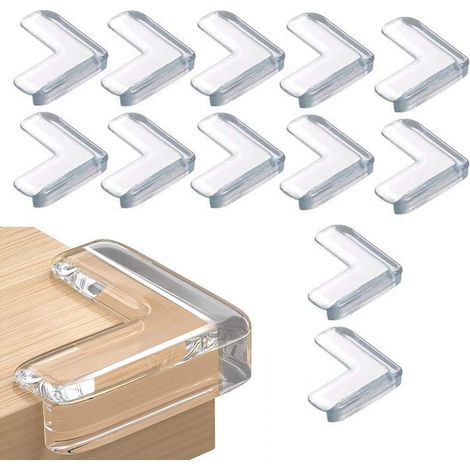 Angle De Protection En L - 12 Pièces - Pour Coins De Meubles - En Pvc Transparent - Adapté Bois Métal Marbre Verre (1/5)