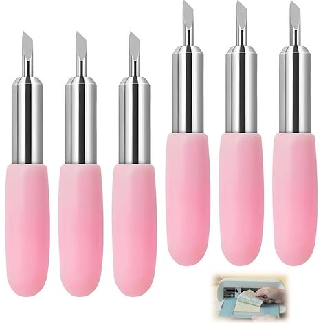Lot de 6 Lames de Coupe 30 Degrés avec Boîtier Compatible avec, Accessoires de Remplacement en Acier Tungstène pour Découpe Précise de Matériaux Fins (1/5)