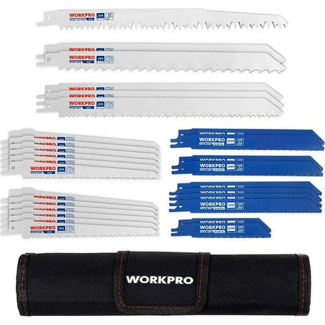 – Lames de scie sabre 32 pièces pour bois dur et métal – Sacoche de rangement – 16 lames 152mm, 5 lames 230mm, 10 lames métal 100/150mm (1/5)