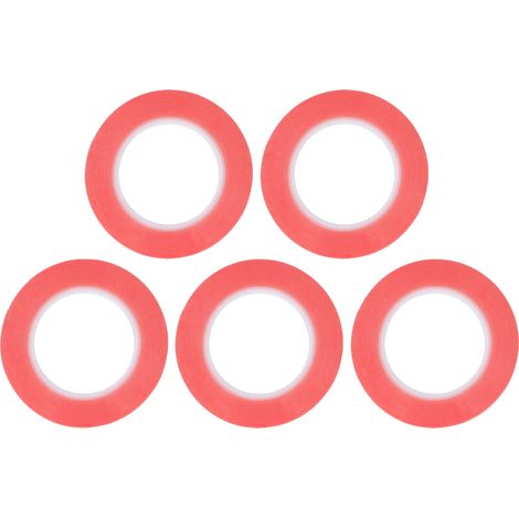 5 Stück doppelseitiges Klebeband, extra stark, ablösbar, superklebend, PET, für Bastelarbeiten, Geschenkverpackungen, rot, 3 mm (1/5)