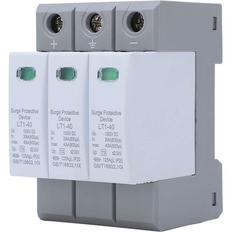 Dispositif de Protection contre les Surtensions 3P 20‑40KA Dispositif de Protection contre les Surtensions CC 1000V Dispositif de Protection contre les Surtensions Coque Ignifuge. (1/5)