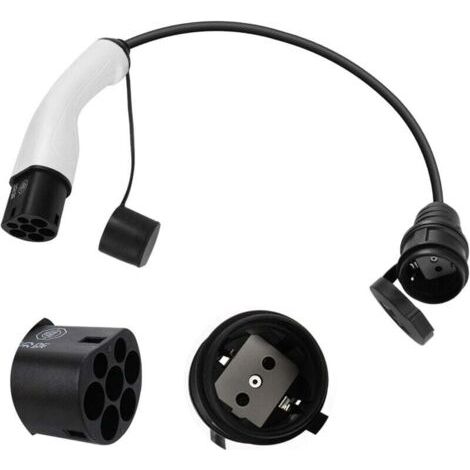 dé Adaptateur Type 2 vers Schuko 16A 0,5m Chargement Facile aux bornes de Recharge/Wallbox 230V, IP55 pour Vélo Électriques, Scooter Électriques et Motos Pas pour V2L (1/3)