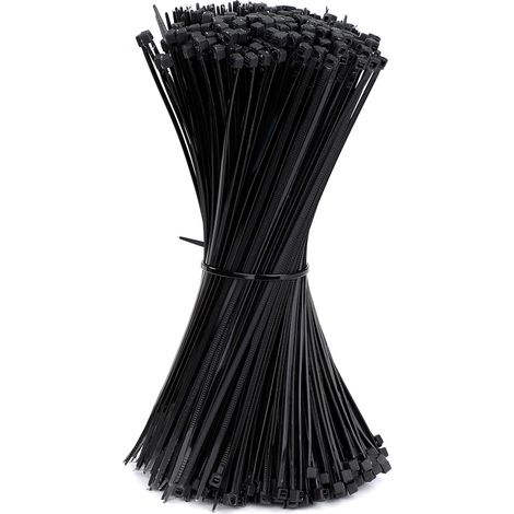 Serre-cables électriques 200 x 2.5 mm Attaches de Cable en Plastique Nylon Autobloquantes Noir 500 Pièces-Fei Yu (1/5)