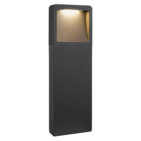Borne d'extérieur BRAD - Borne LED 7W 49° 3000K IP65 en aluminium peint anthracite Hauteur 35cm - Groupe Rossini (1/4)