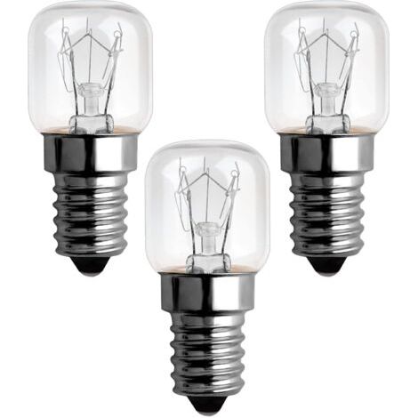 Pair Ampoule Four 15W 300 Degres E14 , AC220V-240V, Ampoule Incandescence E14, Blanc Chaud 2700K, E14 Petit Culot à Vis Pygmy Lamps Pour Micro-ondes, Four, Lampe à sel, 3 Unité (1/5)