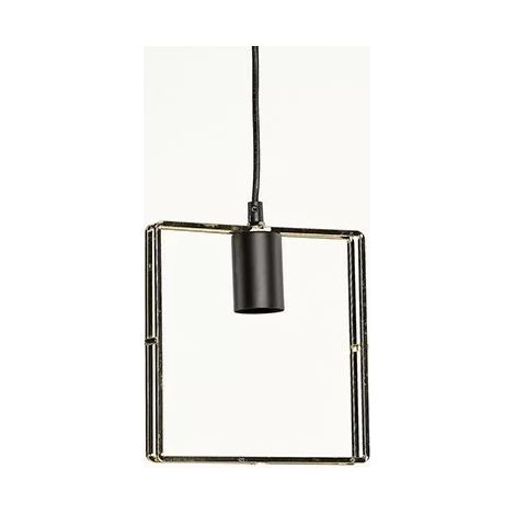 Simla LSW528.1 - 2 x Lampade a sospensione quadrate in metallo ORO - 20x4.5x22.5CM