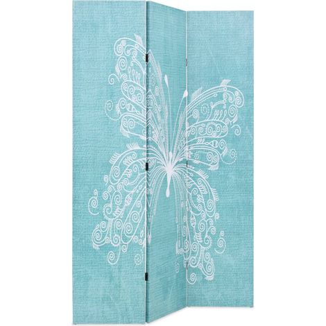 Cloison de séparation pliable 120 x 170 cm Papillon Bleu