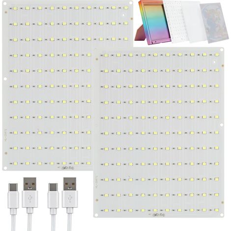 CMYK Lot de 2 panneaux de rétroéclairage LED compatibles avec les accessoires Bambu Lab Makerworld, impression 3D CMYK Lithophane, panneau photo de rechange pour modèles de photos imprimés 3D