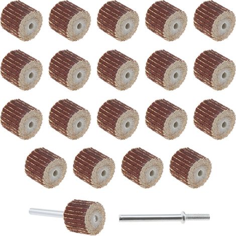 20pcs Disque de Ponçage 320 grain Papier Verre de Roue à Lamelles en Alliage de Zinc pour Outil Rotatif avec Mandrin à Tige, 13 12 3mm (1/5)
