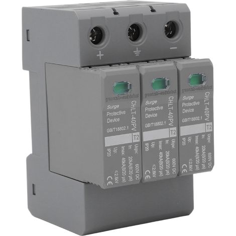 Parafoudre 3P Modulaire Rail DIN Protection Surtension Basse Tension 600V (1/5)