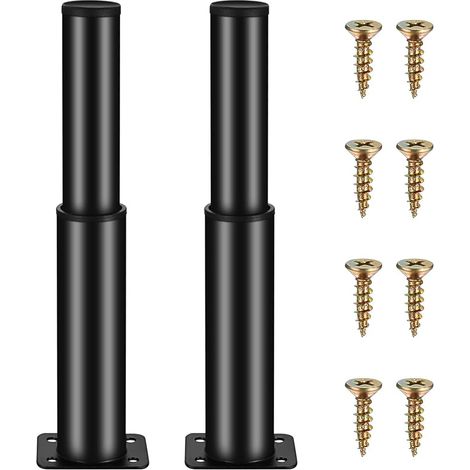 2 Adjustable Furniture Legs, Black Legs for Furniture, Height Adjustable Furniture Legs, Metal Table Legs, Sofa Legs for Table Legs, Bed Legs, Furniture Legs, 15-25 cm (1/5)