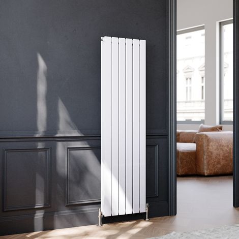 ELEGANT Vertical Column Designer Radiator Flat Panel 1600 x 452 mm White Double (1/5)