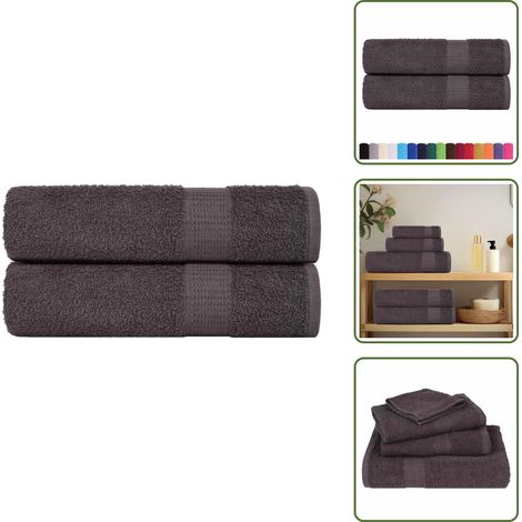Handtücher 2 Stk. Anthrazit 50x100 cm 360 g/m² 100% Baumwolle - Handtuch - Handtücher - Badetuch - Gesichtstuch (1/5)