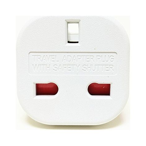 Reiseadapter – weißer 3-poliger UK-Stecker – UK-Standardstecker auf europäischen Standardstecker