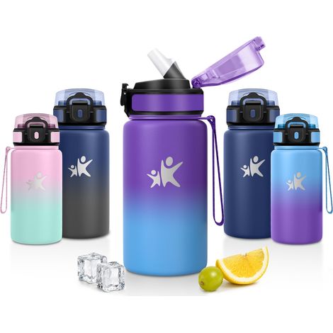 Gourde Inox 500ml, Bouteille Acier Inoxydable avec Paille, sans BPA (1/5)