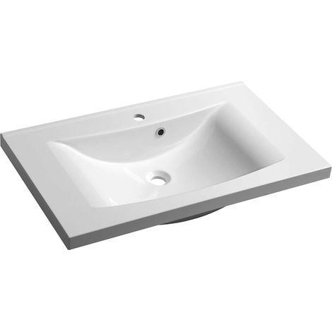 Sapho Lucia - Lavabo 80x48 cm, mármol fundido, blanco 50081