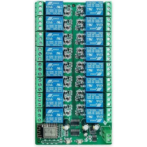 ESP8266 WLAN-Relaismodul mit 16 Kanälen für ESP-12F Entwicklungsboard, Stromversorgung: 12 V (1/5)