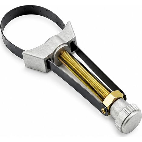 Clé à Filtre à Huile Bande en Acier, Clé à Sangle Réglable 60mm à 120mm Clé à Filtre à Huile Voiture, Sangle Clé Diamètre Réglable, Poignée Ferme et Antidérapante pour Voiture Moto Camion Atelier (1/5)