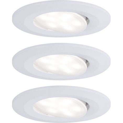 Paulmann – Spot encastrable salle de bain LED blanc mat – Jeu de 3 – 18W – IP65 – 4000K – Pivotant – Faible profondeur d'encastrement (1/5)