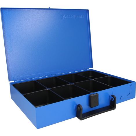 Coffret métallique avec 8 compartiments sans contenu