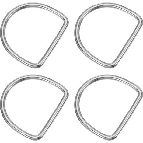 2" Anneaux D métal, 4 pièces Anneaux D acier inoxydable 304 soudés Solides Accessoires pour ceintures Couture Colliers pour chiens Sangles toile, 4x40mm (1/5)