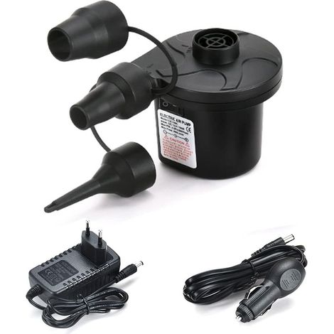 Pompe à Air Électrique Gonfleur Dégonfleur, Pompe Electrique avec 3 Buses Gonfleur Matelas Gonflable pour Matelas Pneumatique, Matelas Gonflables, Pataugeoire,Anneau de Natation (Maison/Voiture) (1/5)