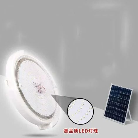 (60W-S) Plafonnier solaire LED suspendu, lampe solaire d'intérieur et d'extérieur avec éclairage de couloir compatible avec la décoration de jardin (1/5)