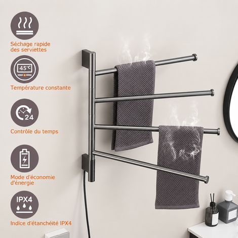 Sèche-serviettes électrique WIFI04 gris fusil - poids brut 2,42 kg - produit 5848,57 cm - emballage 55,5565 cm, 55 × 56 × 5 cm, 2,45 kg – Livraison gratuite