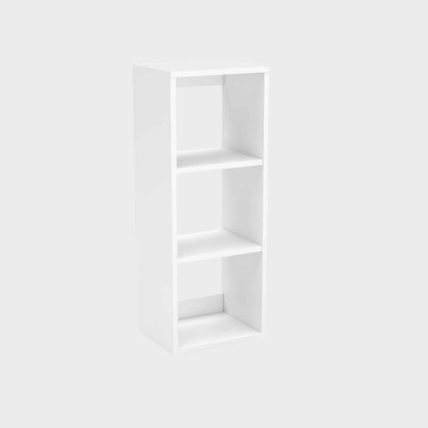 Hängendes Bücherregal mit 3 Ablagen, Mattweiß