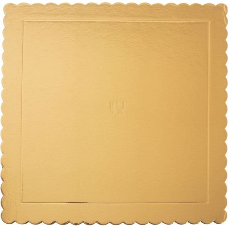 Tortenboden, goldene quadratische Torte 34x34 cm (1/5)