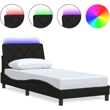 Maison Exclusive - Giroletto con LED senza Materasso Nero 90x200 cm in Tessuto