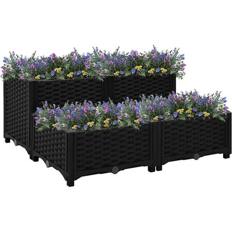 vidaXL Arriate 80x80x38 cm polipropileno (1/5)