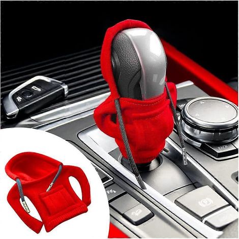 Housse de levier de vitesse rouge à capuche, protection de pommeau de levier de vitesse, accessoire de décoration pour voiture (1/5)