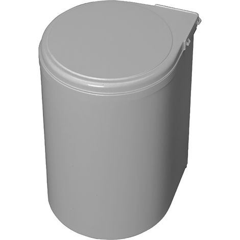 Emuca – Bac de recyclage à fixer sur porte de meuble – 1 bac amovible 13L – Ouverture automatique – Plastique gris pour meubles 400mm