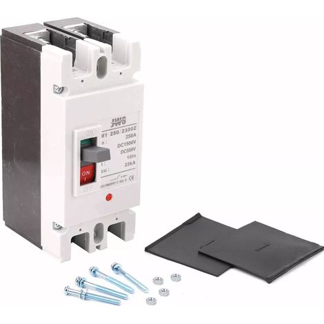 Disjoncteur CC 200 A/250 A MCCB 550 V CC 2 pôles pour batterie PV M8 25 kA UE (1/5)
