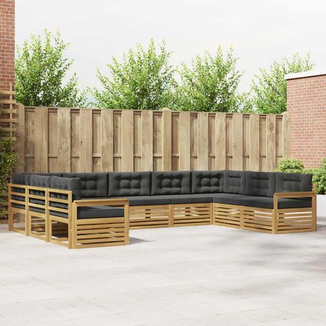 Teenpull – Outdoor-Sofagarnitur 9 Stk. Weiß und Anthrazit (1/5)