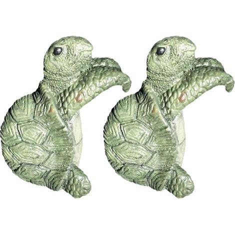 Sculpture ornementale en résine représentant une tortue marine (vert) (1/5)