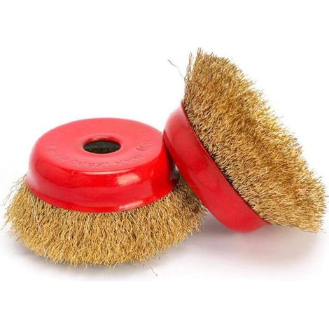 4pcs Broyage Brosse métallique en métal Rouille enlèvement Roue de Polissage Fil de cuivre Jantes en Acier Brosse métallique pour rectifieuses Angle (1/4)