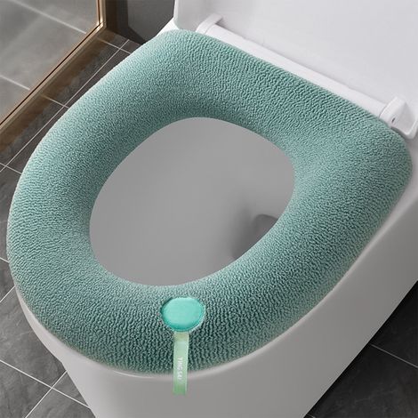 Coussin Pour Abattant De Toilette - En Fibre De Polyester - 30 x 30 x 1 cm - Vert - 1 Pièce (1/5)